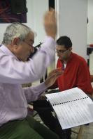 تمرین آنسامبل دیورتیمنتو با سولیستها و آهنگسازان ایرانی و تمرین گروه مهرآیین برای اجرا در بینال ونیز
